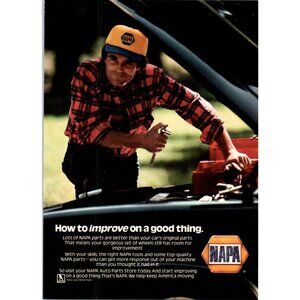 1979 NAPA Auto Parts Vintage Print Ad Shade Tree Mechanic Socket 70s Wall Art